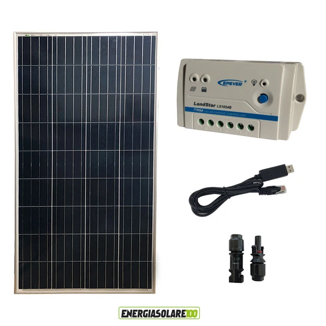 Kit Panneau solaire 150W 12V Régulateur de charge PWM 10A EPsolar avec Câble USB