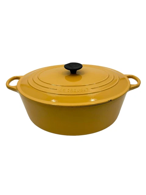 Le Creuset Cooking Pot Yellow Gold 8 qt Dutch Oven VTG Vintage