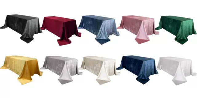 90 x 132 Inch Rectangular Royal Velvet Tablecloth, Silky Tablecloth for Parties