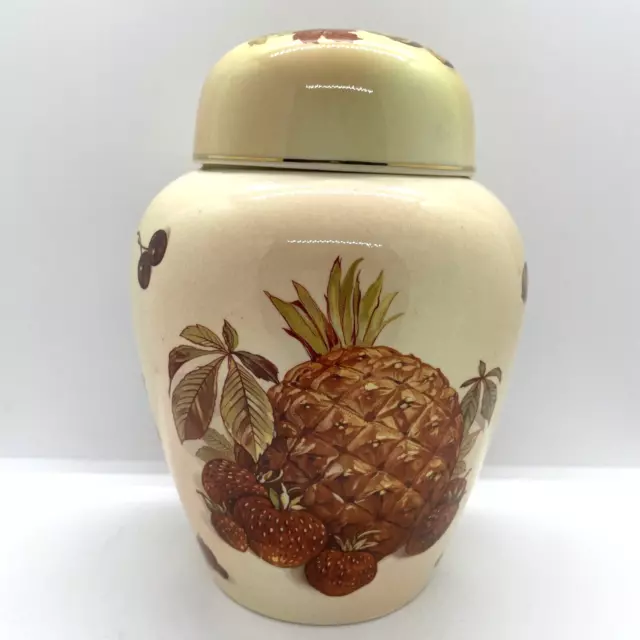 Royal Worcester Palissy Royale Collection Fruit Ginger Jar Urn Vase Pot Ornament 3