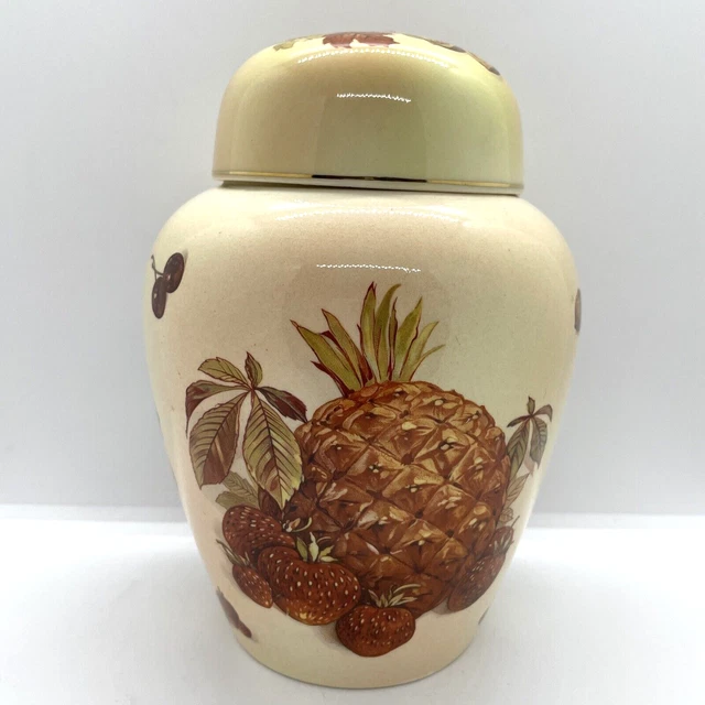 Royal Worcester Palissy Royale Collection Obst Ingwer Glas Urne Vase Topf Ornament 3
