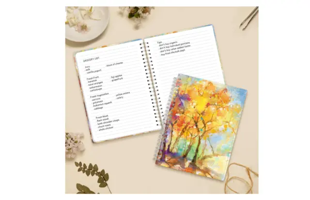 Small Spiral Notebook, Journal For Women, Aesthetic Colorful Tree Notebook with