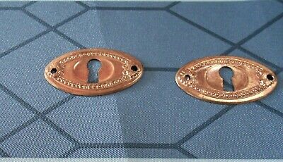 Pair Vintage French tôle Brass  Keyhole Covers plates