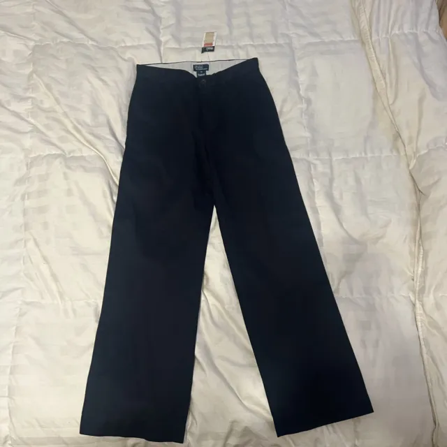NWT Polo Ralph Lauren Pants kids size 14 Navy Blue Straight Leg New
