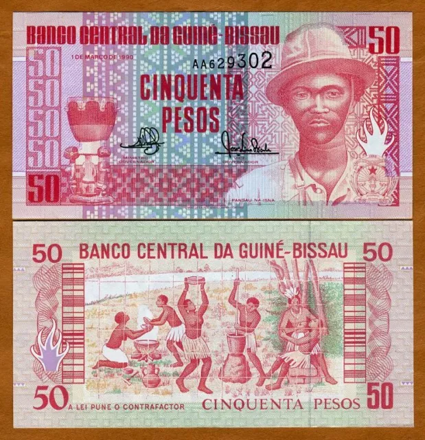 Guinea Bissau, 50 Pesos, 1990, P-10, UNC