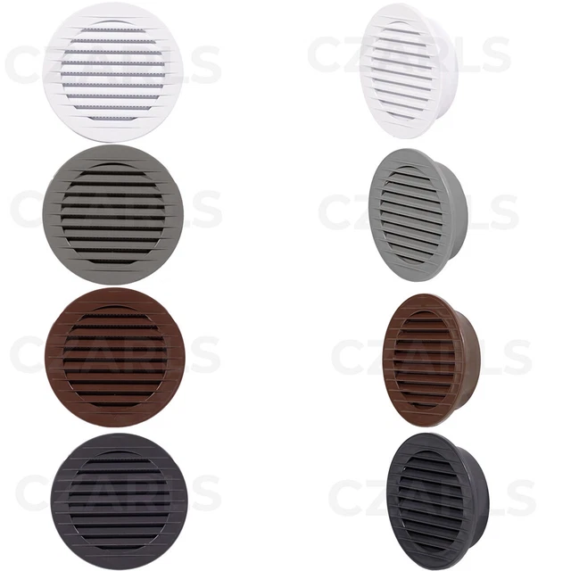 Grille De Ventilation Ronde ASA Ø50mm Marron – Air Entrant/sortant Avec Moustiquaire – Pour Porte, Garage, Cuisine, Salle De Bain