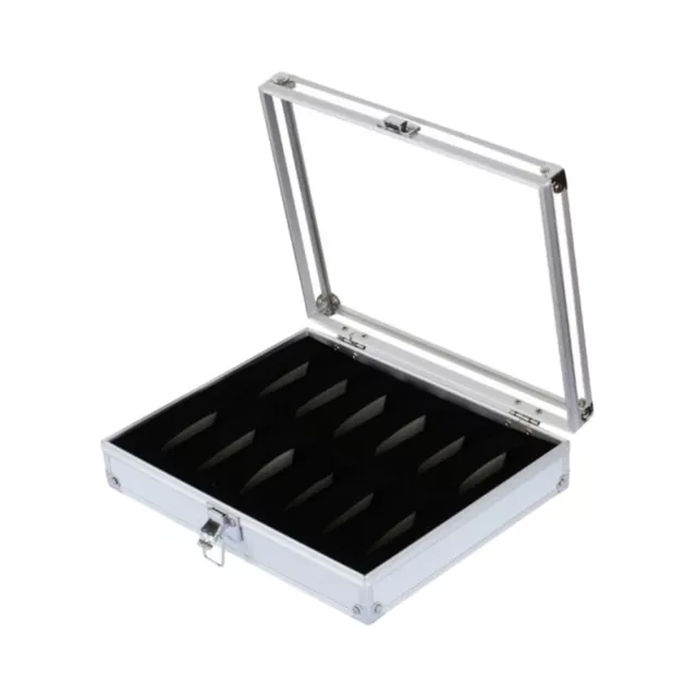 Aluminium Watch Box 12 Grid Slots Jewelry Display Storage Case Men's-