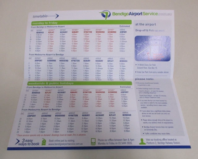 bendigo-airport-service-brochure-and-timetable-bus-to-tullamarine