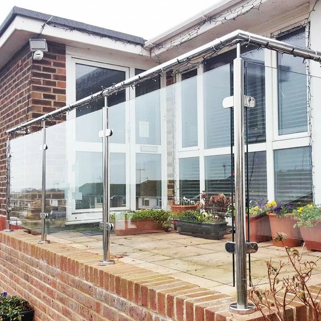 STAINLESS STEEL GLASS Balustrade Posts 316 Grade - 10MM Toughened Glass ...