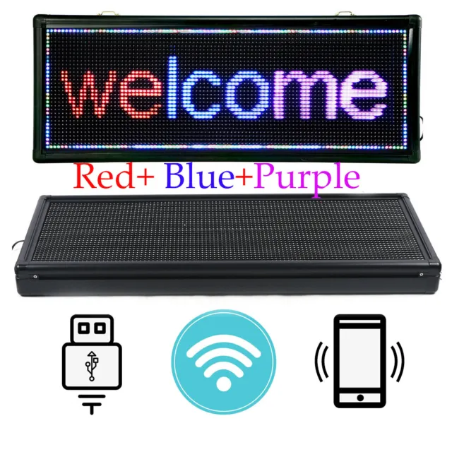 40"x15" 3Color Scrolling LED Sign Programmable Message Board For Advertising US