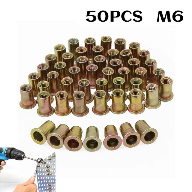 Dadi rivetto M6 di alta qualità dadi in acciaio placcati in zinco (50 pz)