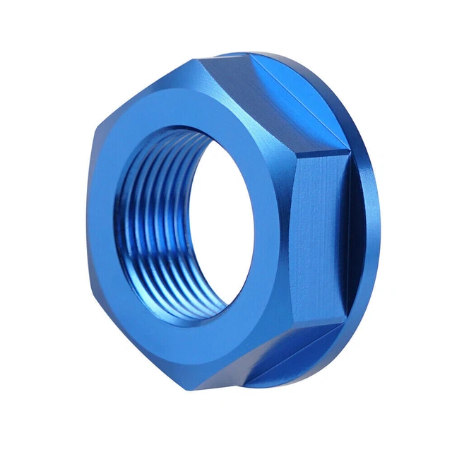 HONDA CRF450R 20022020 REAR AXLE SPINDLE FLANGED NUT ALUMINIUM BLUE