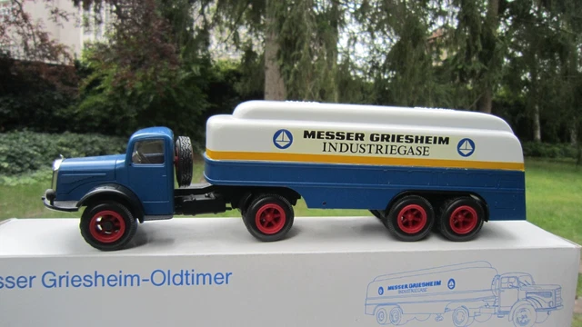 Miniature Camion Citerne Mercedes-Benz T 105 Messer Griesheim, 1/50 Conrad 3053, Occasion