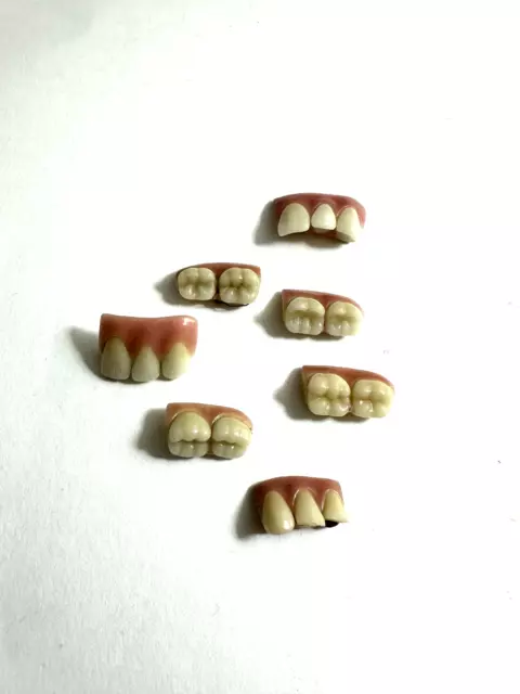 Vintage false teeth 1920s very hard ceramic composite.