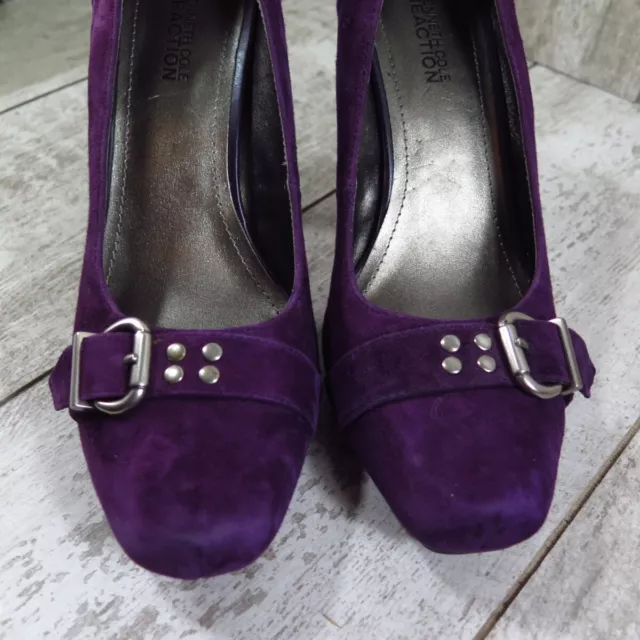 Kenneth Cole Reaction Womens Purple High Sillito Heels Shoes Size 7.5 Leather 2