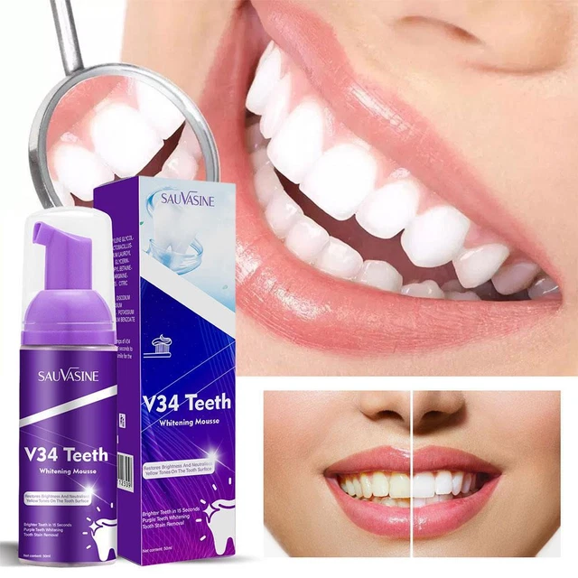 Espuma blanqueadora púrpura de 50 ml aliento fresco oral - cuidado