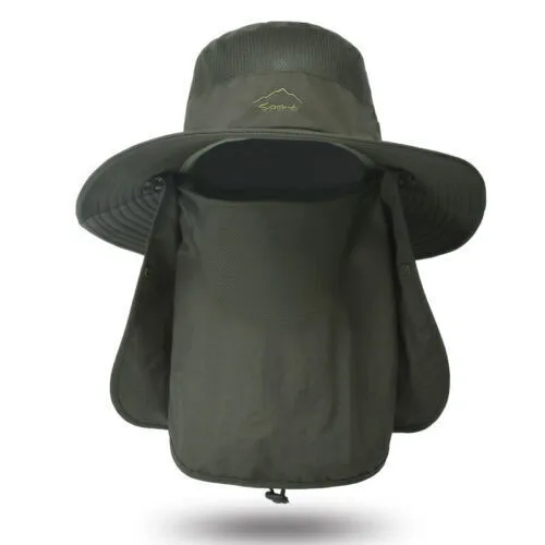 Fishing Hat Sun Cap with UPF 50+ Sun Protection and Face Neck Flap for Unisex