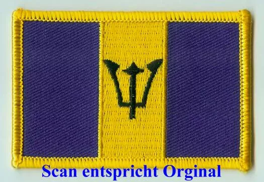 ✔️  BESTICKTER Aufnäher Fahne Flagge Barbados Südsee Aufbügler  Patch  ✔️