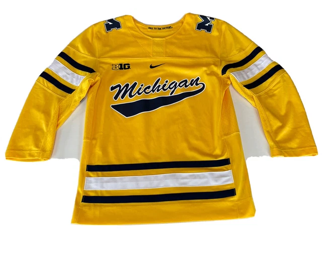 Nike Michigan Wolverines Hockey Jersey Youth Large SPELLOUT