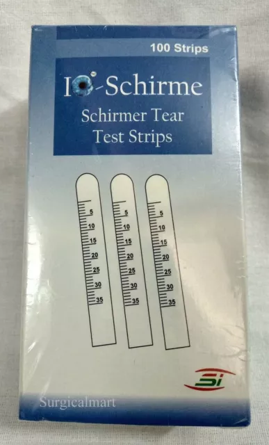 100 Diagnostic Schirmer Tear Test Strips Sterile Individual  1 Box