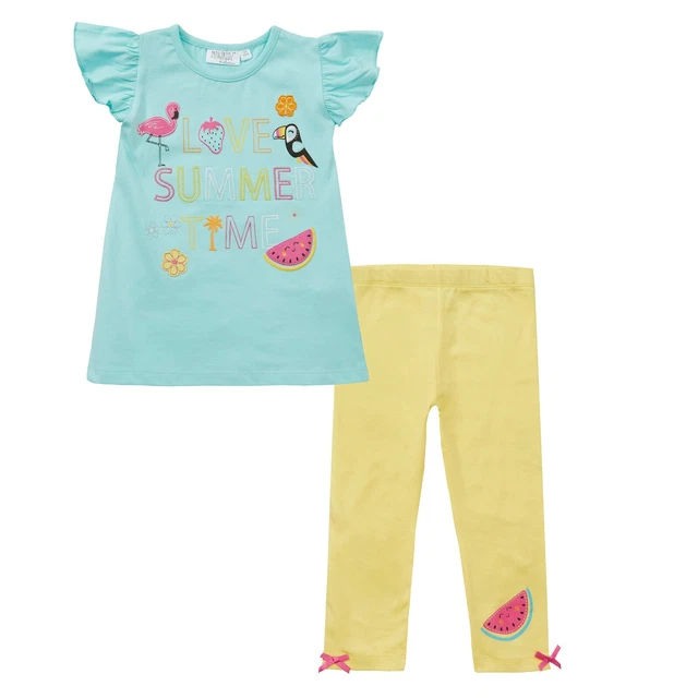 Girls Tropical Love Set Top Bottoms Leggings Summer Outfit Newborn - 8 Yrs