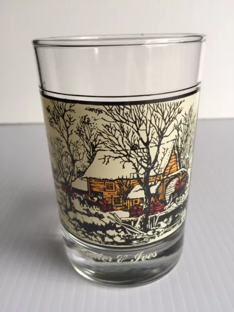 Arby’s Glass Cup Tumblers Currier & Ives Frozen Up