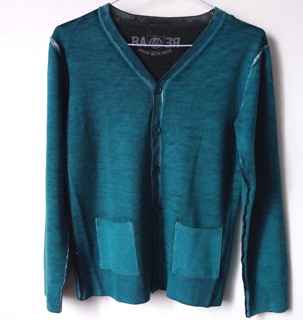 SUPERBE GILET réversible VERT & Gris foncé Ra-ré 100% laine garçon 10ans !