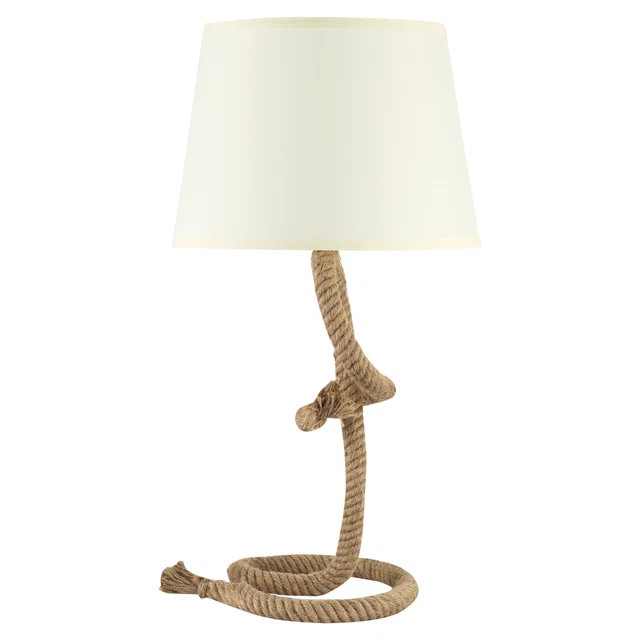 Tischlampe Taulampe Hanfseil Nachttischlampe Lampenschirm Vintage Beige