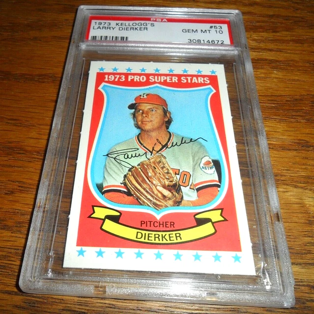 1973 KELLOGGS 45 Larry Dierker Baseball Card Houston Astros Psa 10 Gem