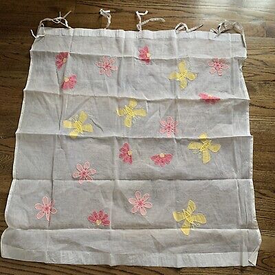 Pottery Barn Kids Voile Floral Flowers Curtain 43”x41”