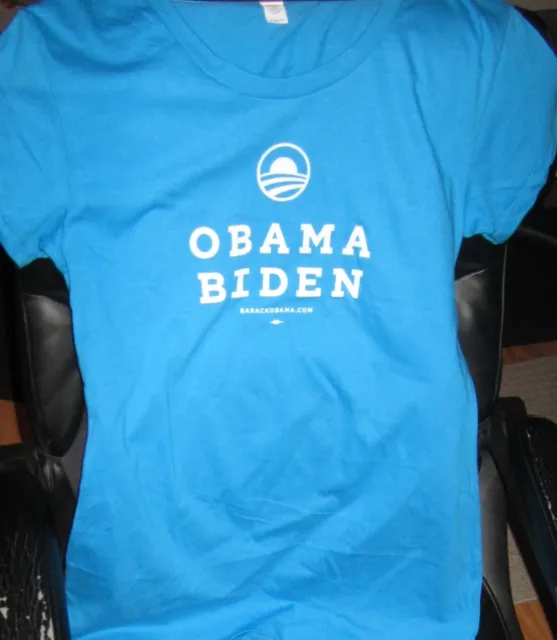 Barack Obama Joe Biden 2012 ladies aqua teal blue 2XL T-shirt BRAND NEW NOT WORN