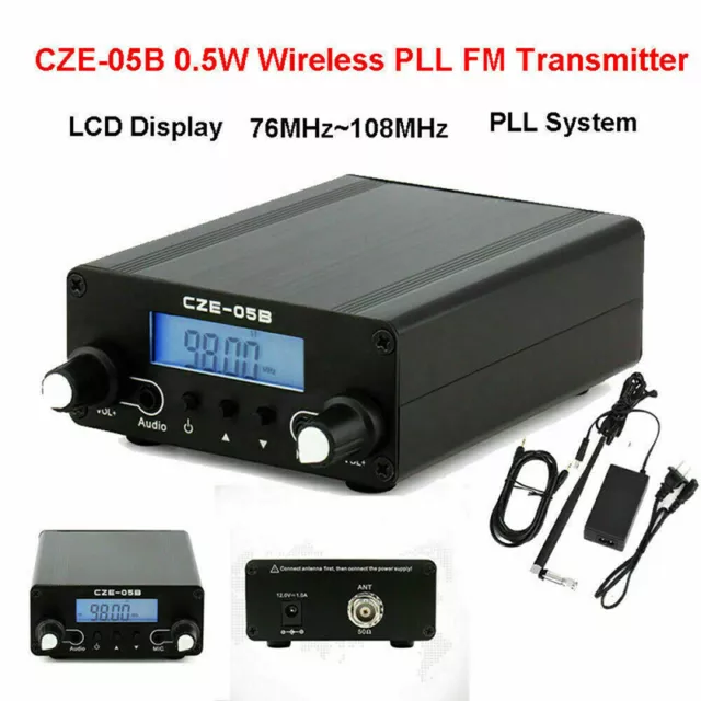 CZE-05B 0.5W Transmetteur FM PLL sans fil 76MHz ~ 108MHz Antenne Home Broadcast