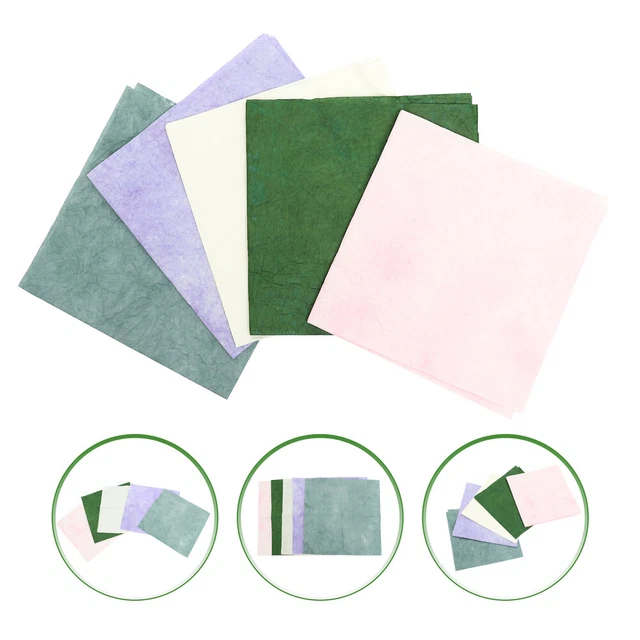 5 piezas de papel teñido crepé papel kraft flores