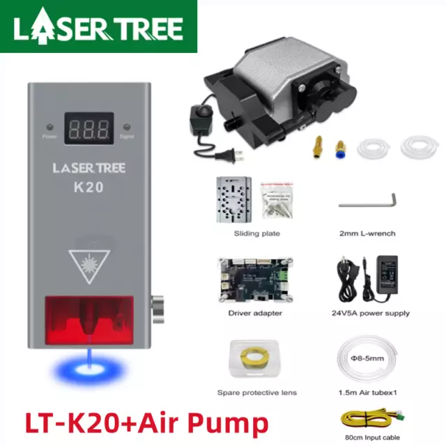 K20 LASER TREE 20W Optical Power Laser Cutting Module Engraver Tools,Air Pump