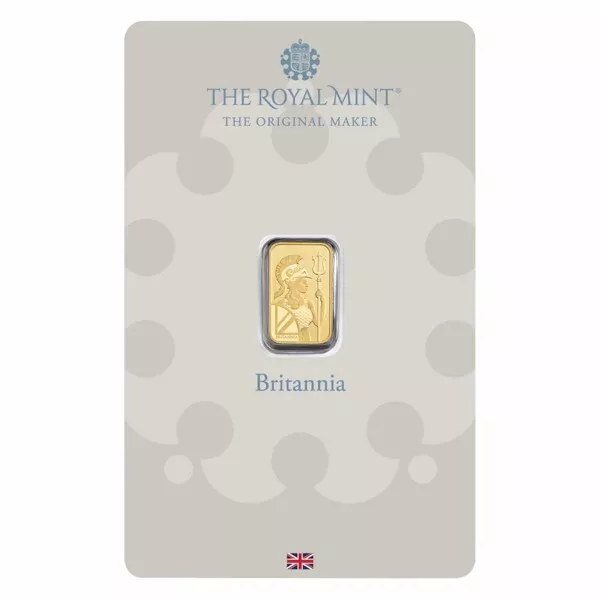 1 gram 9999 Gold Royal Mint Britannia Minted Tablet Ingot Bar Sealed Certified