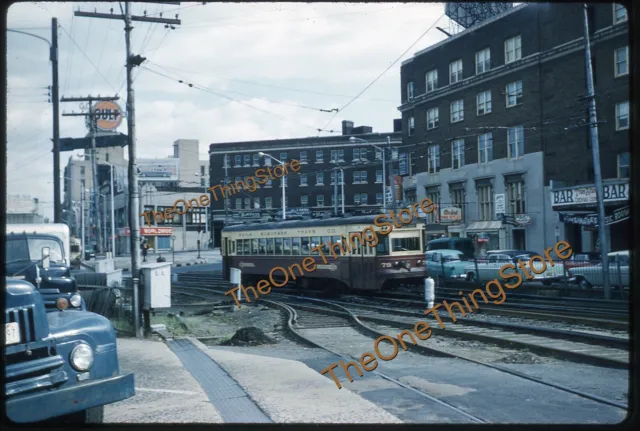 Philadelphia Trolley PST 1960s 35mm Slide Kodachrome Original Gulf Gas Sign Bar