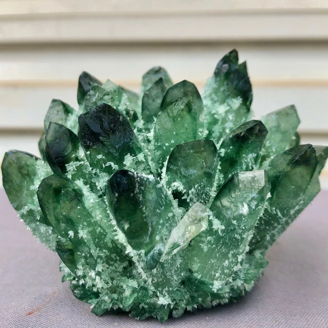 392g   New Find Green Phantom Quartz Crystal Cluster Mineral Specimen Healing