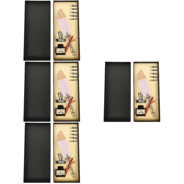 4 juegos de plumas lápiz kit de tinta pluma pluma decorativa