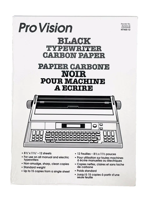 Pro Vision Black Typewriter *Manual & Electric* Carbon Paper  8 1/2" X 11 1/2"
