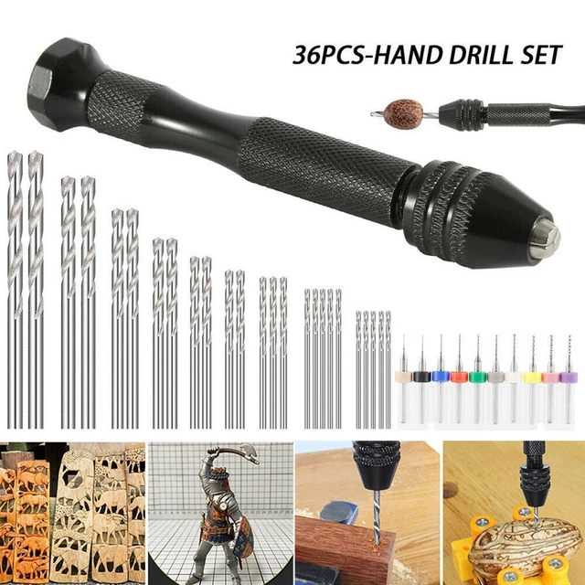 Hand Drill Bits Set 36 Pieces High Speed Steel Jewelry Making PCB Mini Drills