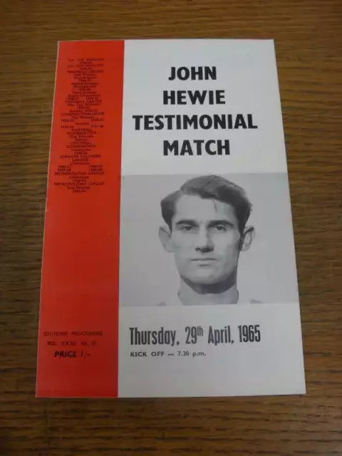 29/04/1965 Charlton Athletic v Chelsea [John Hewie Testimonial]