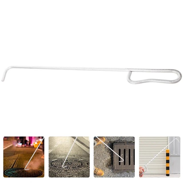 ULTECHNOVO 2-tlg Schachtdeckel Hebewerkzeug - Edelstahl Haken Für Kanaldeckel & Schächte