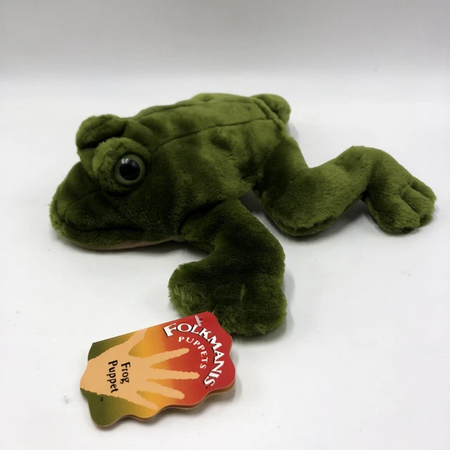 FOLKMANIS PLUSH GREEN Frog Toad Full Body Hand Puppet New with Tags $19
