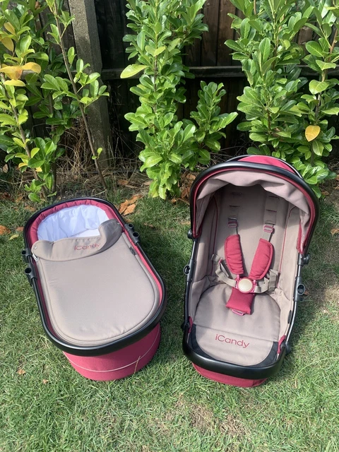 ICANDY PEACH 4 In Claret Seat Unit And Carrycot Main Unisex Black