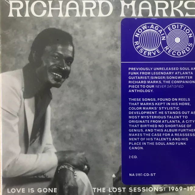 RICHARD MARKS - Love Is Gone: The Lost Sessions 2 x CD 2020 Now Again BRAND NEW!