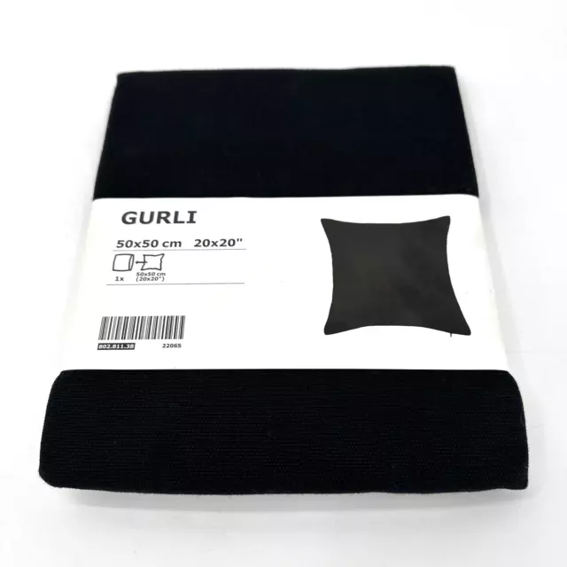 IKEA Gurli Black Throw Pillow COVER CASE 20" x 20" w/ Zipper 100% Cotton NEW