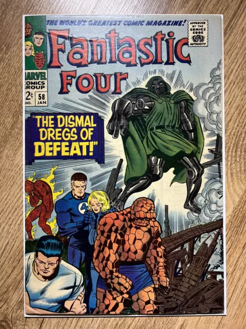 Fantastic Four #58 (1967) Doctor Doom & Silver Surfer Appearance, Marvel VG/FN