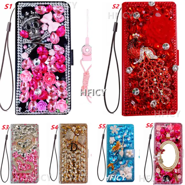 for Samsung Galaxy A53 5G Phone Case Sparkly Bling Diamonds Wallet Leather Cover