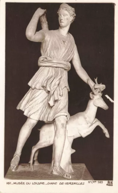 Postcard Greek Diana of Versailles Statue of Artemis & Deer Goddess of the Hunt