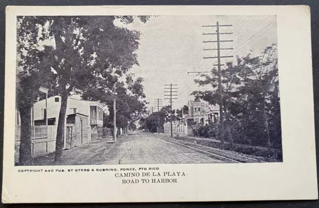 Puerto Rico, 1900, Tarjeta Postal/Postal, Ponce Camino de la Playa Ferrocarril